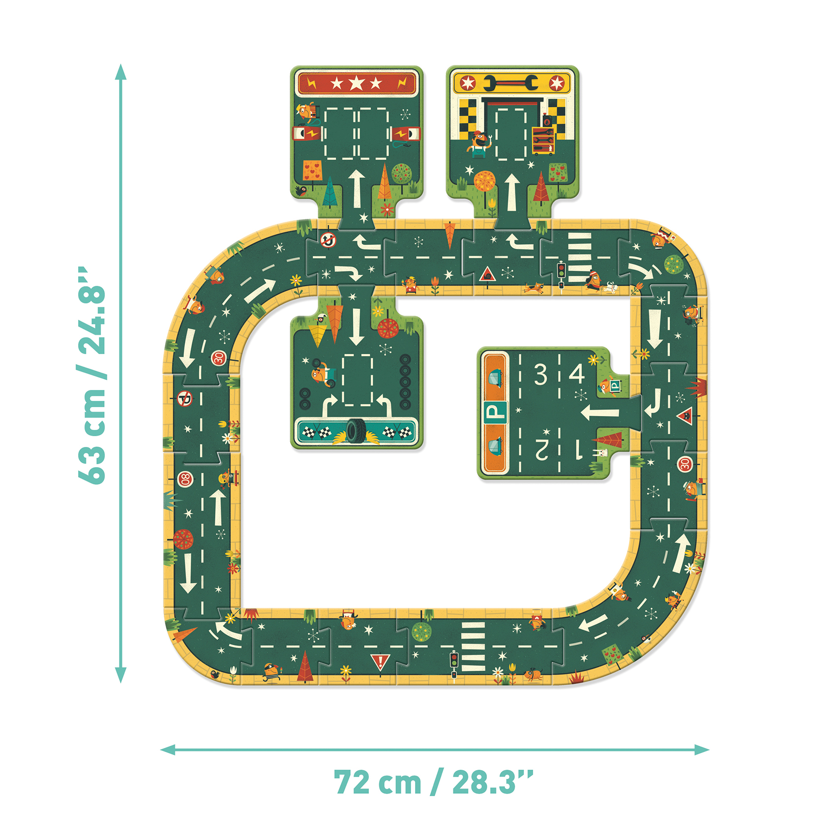 Óriás puzzle - Utak, irányok, 21 db-os - Roads - 3