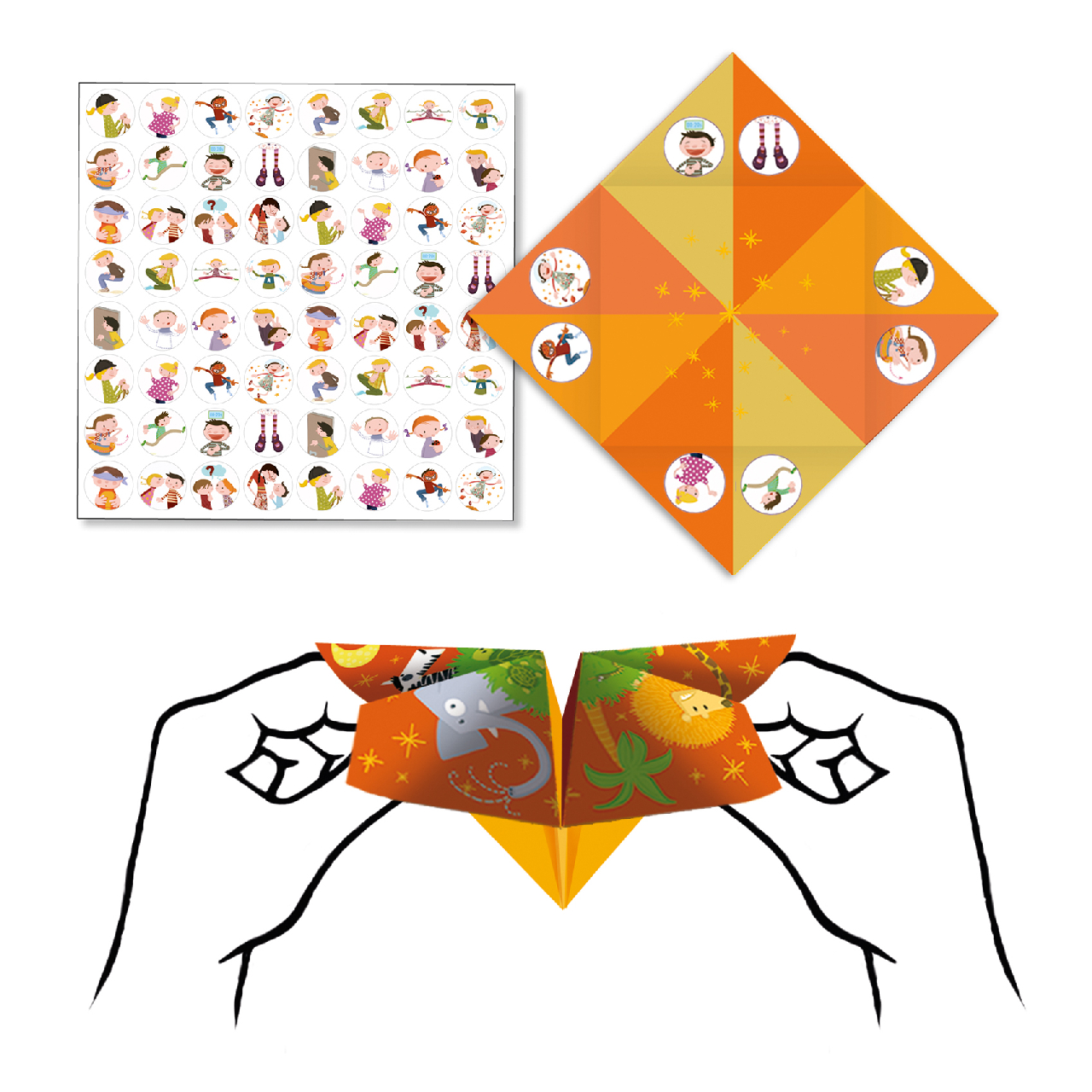 Origami - Sótartó - Origami bird game - 1