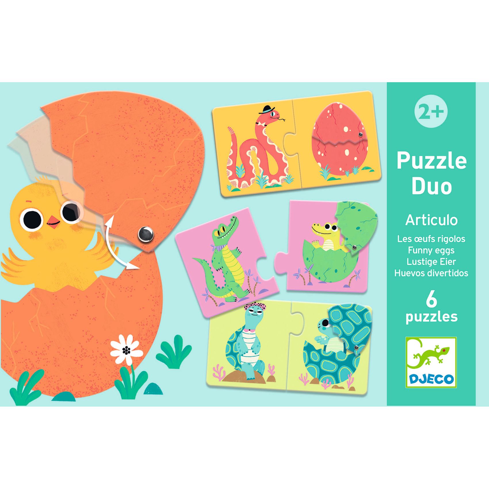 Párosító puzzle - Kié a tojás, 12 db-os - Funny eggs - 1