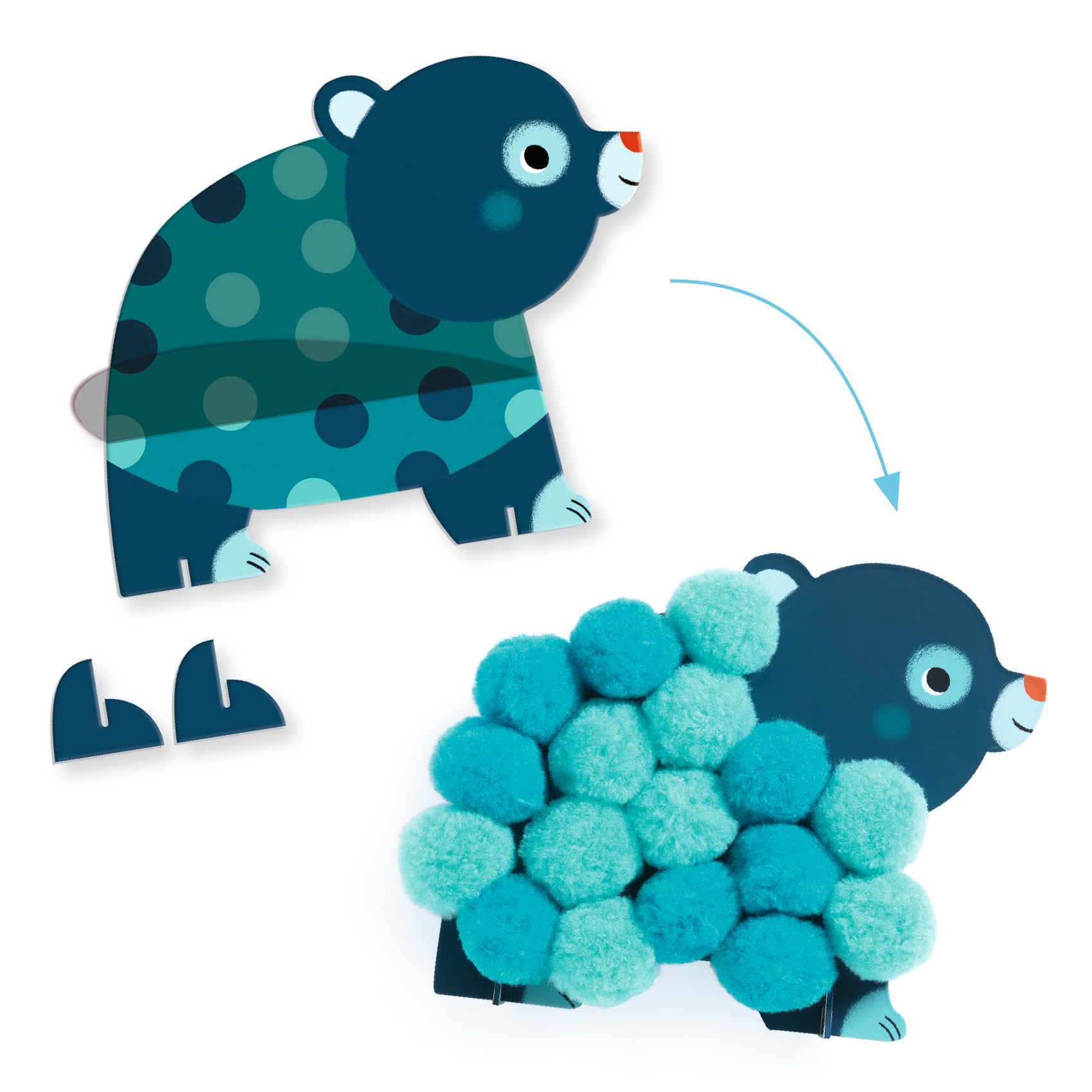 Pompom-kép készítés - Állatok és pomponok - Animals and Pom-pom Circles - 2