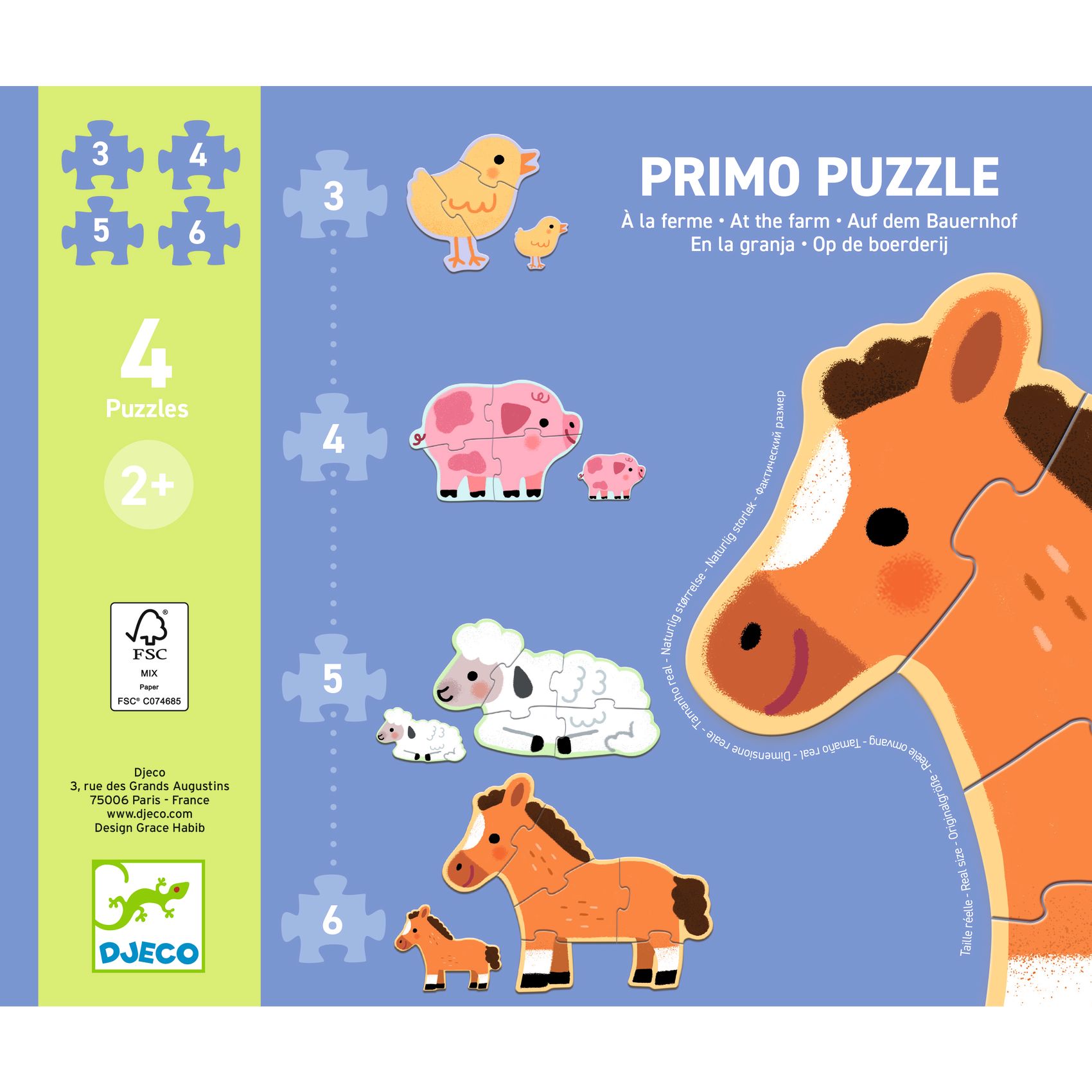 Primo puzzle - A farmon, 3-4-5-6 db-os - At the farm - 4