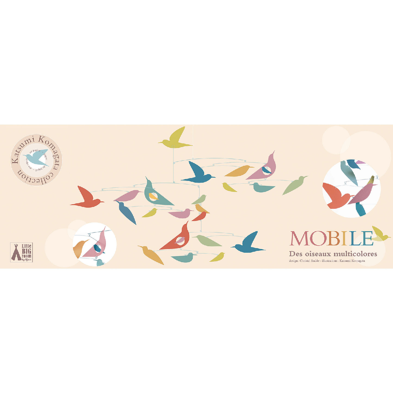 Szélmobil függődísz - Sokszínű Madarak - Mobile Katsumi-Multicolored birds - 0