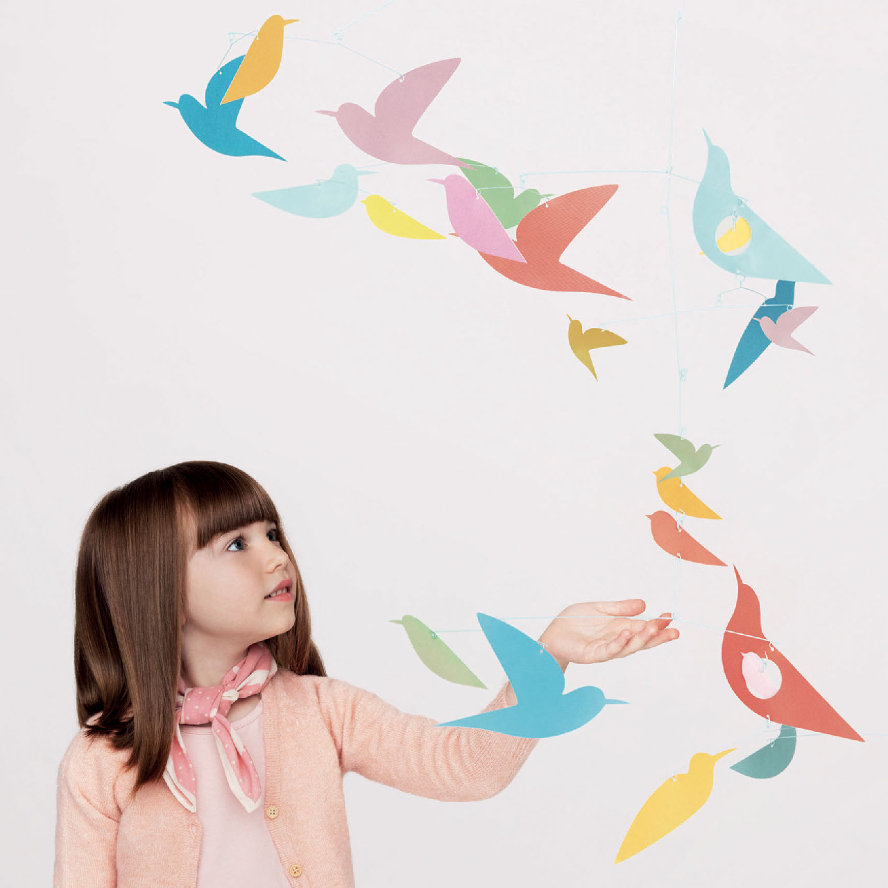 Szélmobil függődísz - Sokszínű Madarak - Mobile Katsumi-Multicolored birds - 3