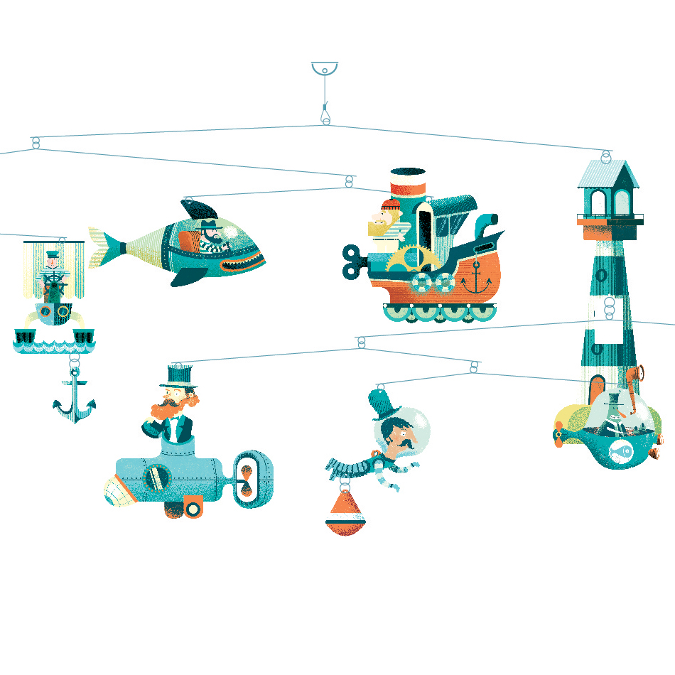 Szélmobil függődísz - Tengeri hajók - Marine ships (FSC) - 1