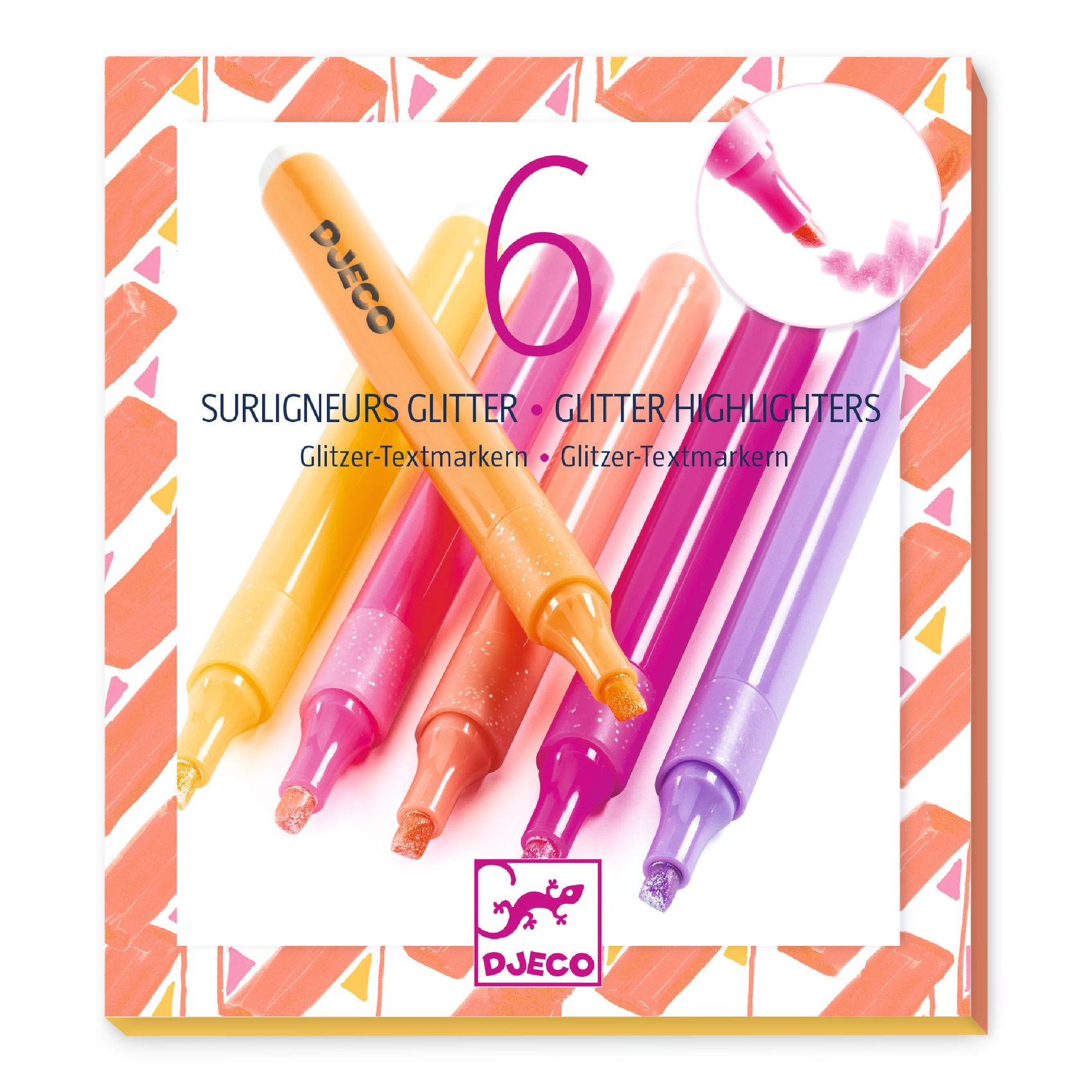 Szövegkiemelő toll készlet 6 csillámos színben, Grapefruit - Set of 6 glitter highlighters, Grapefruit - 0