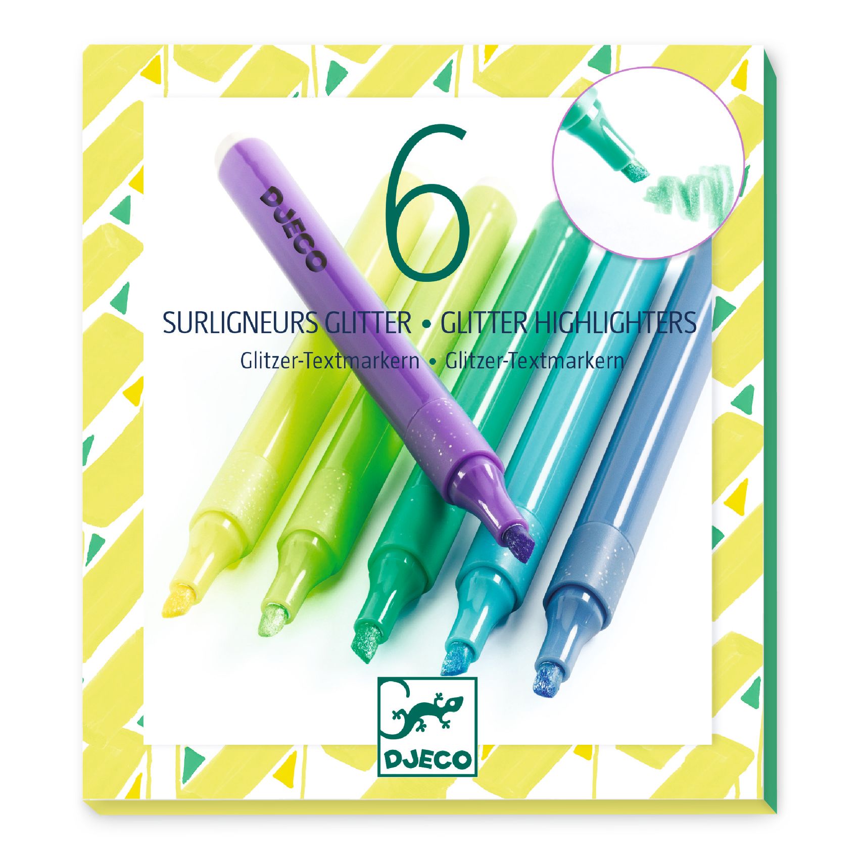 Szövegkiemelő toll készlet 6 csillámos színben, Mojito - Set of 6 glitter highlighters, Mojito - 0
