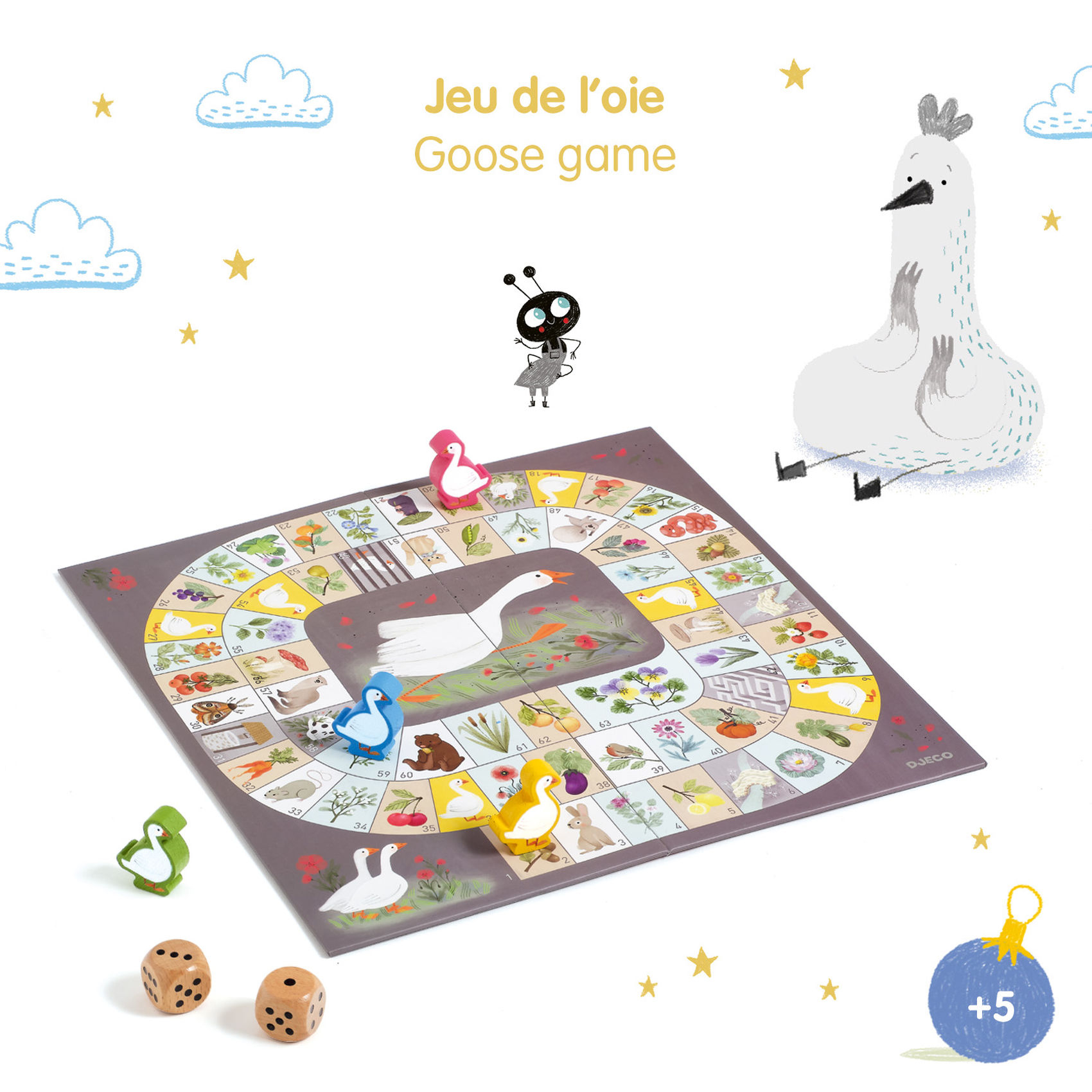 Társasjáték klasszikus - Liba játék - Goose game - 4