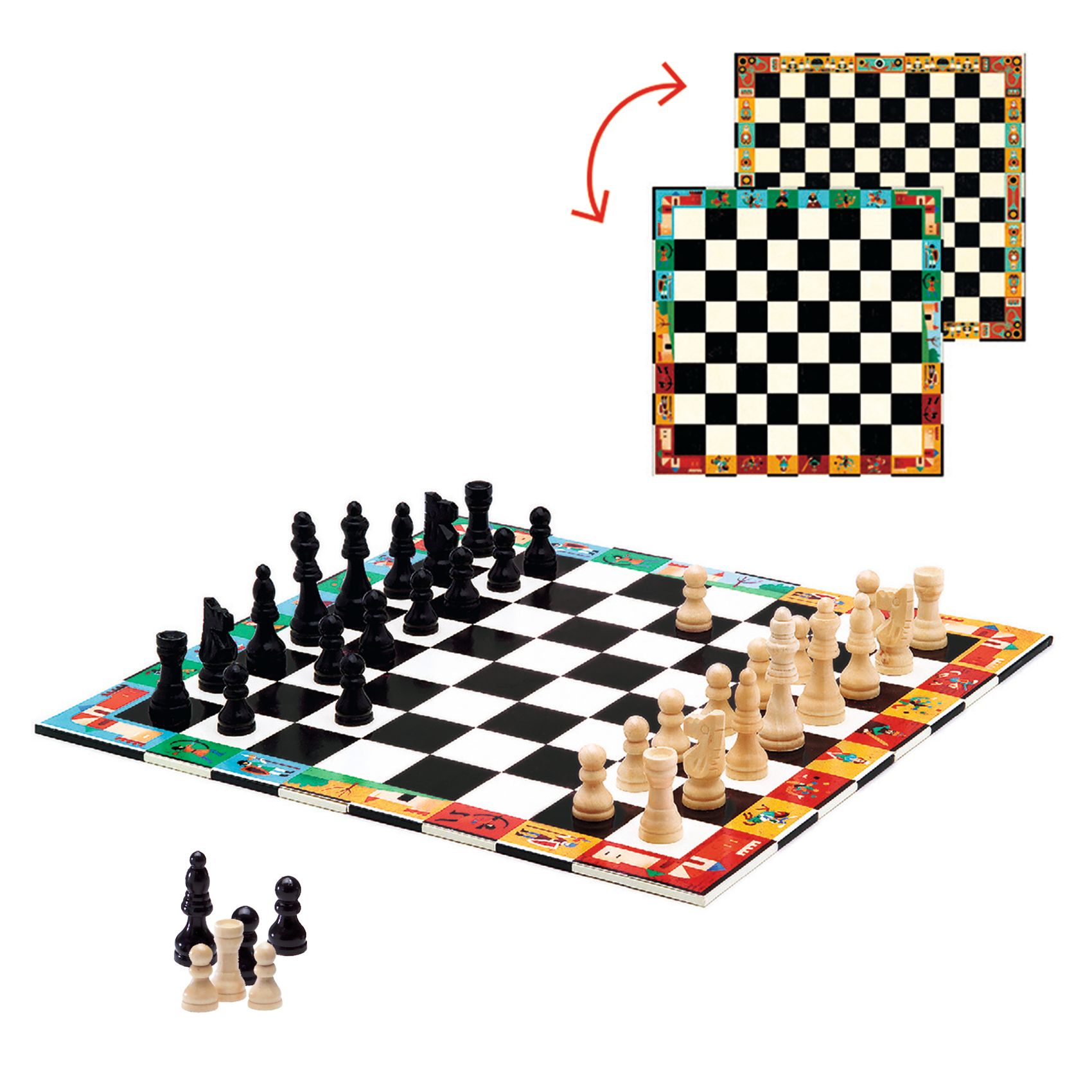 Társasjáték klasszikus - Sakk, Kínai sakk és Dáma - Chess+Checkers - 1