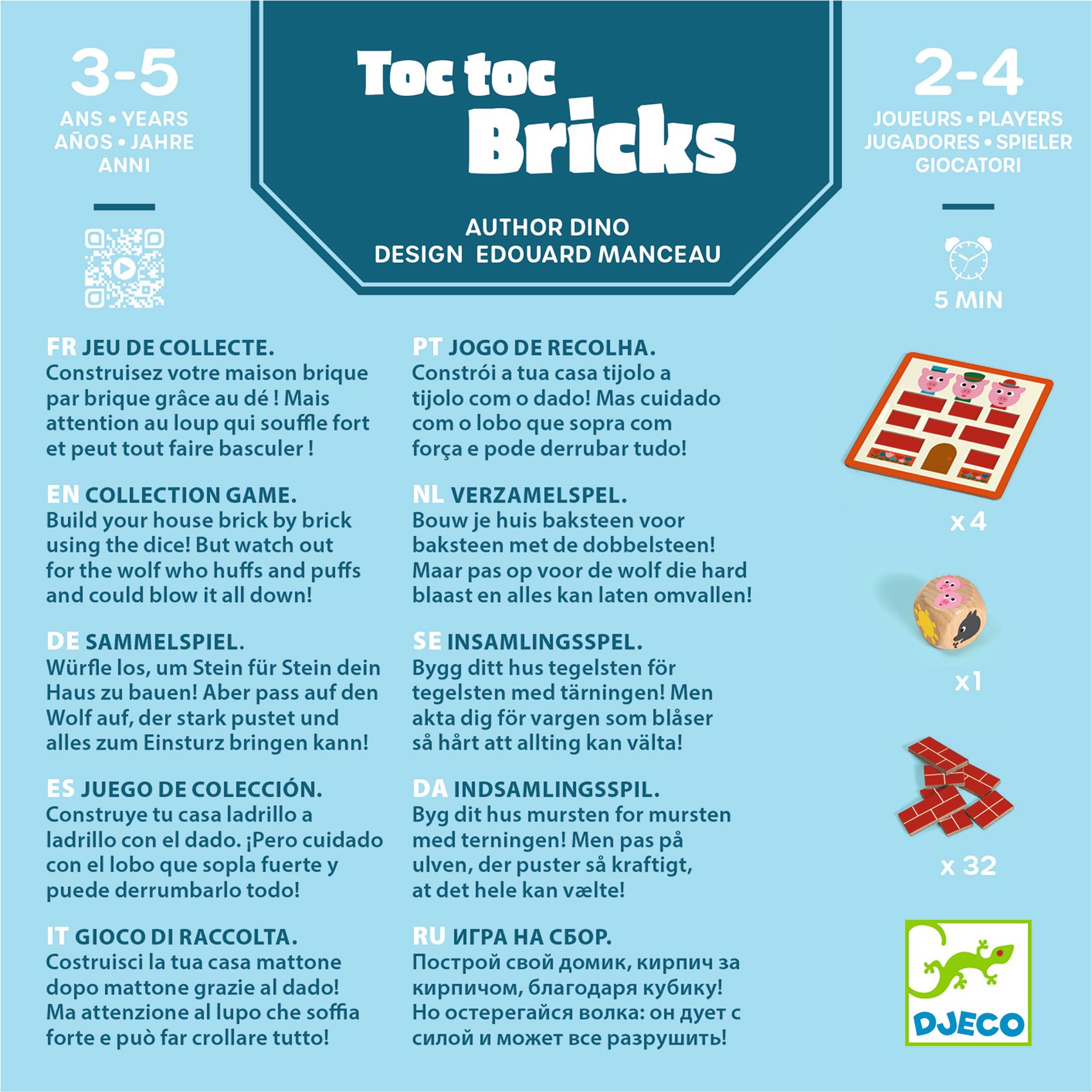 Társasjáték - Koca kocka - Toc Toc Bricks - 4