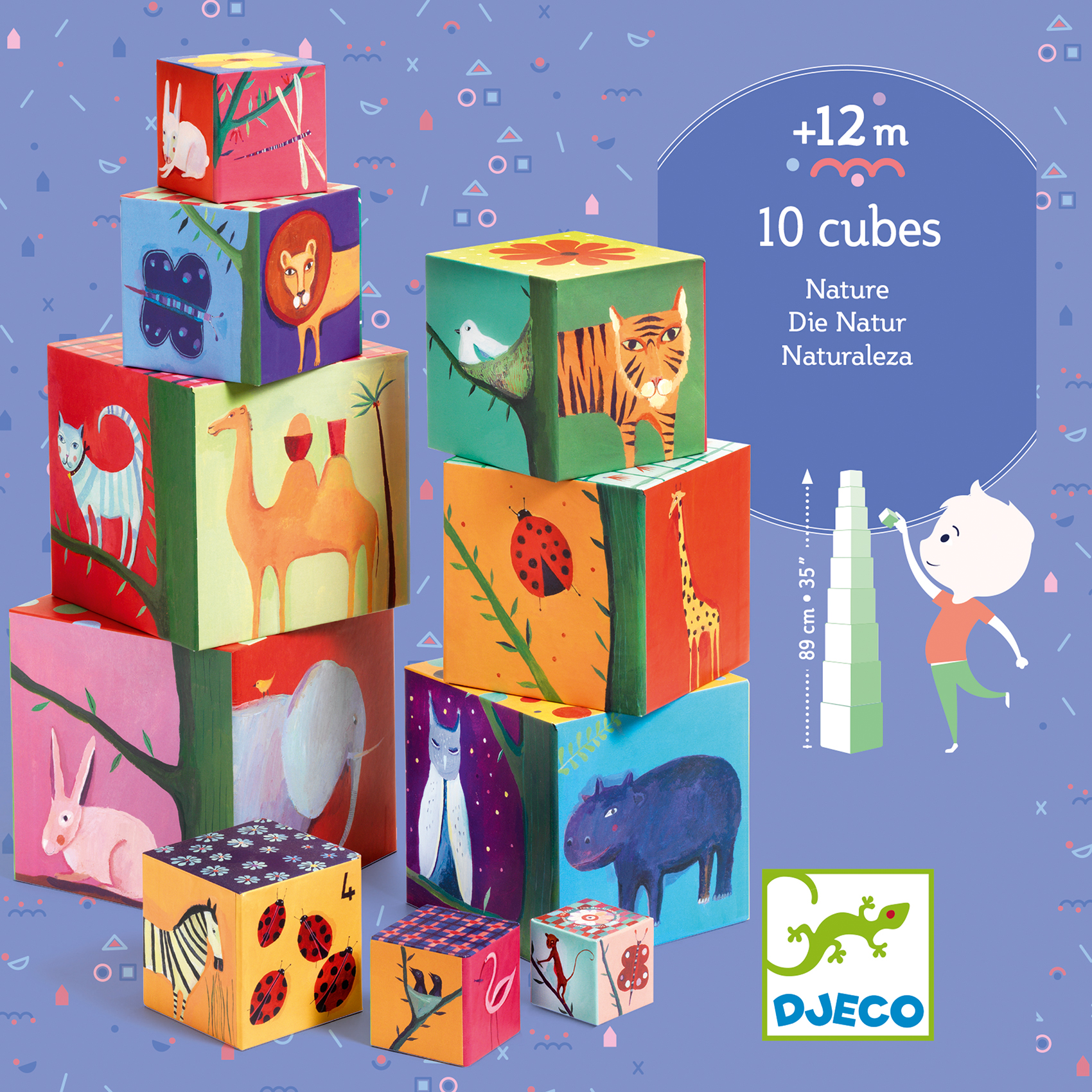 Toronyépítő kocka - Természet és állatok - 10 nature & animal blocks - 1