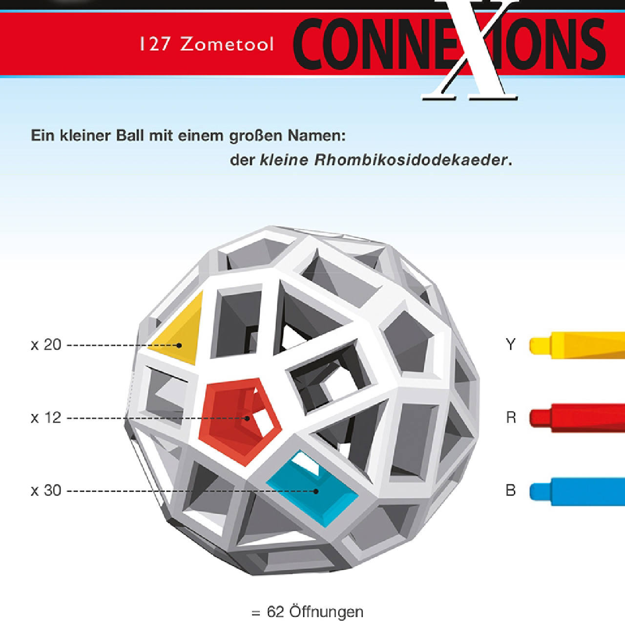 Tudományos modellező készlet - ConneXions, 127 színes gömb csomópont - 3