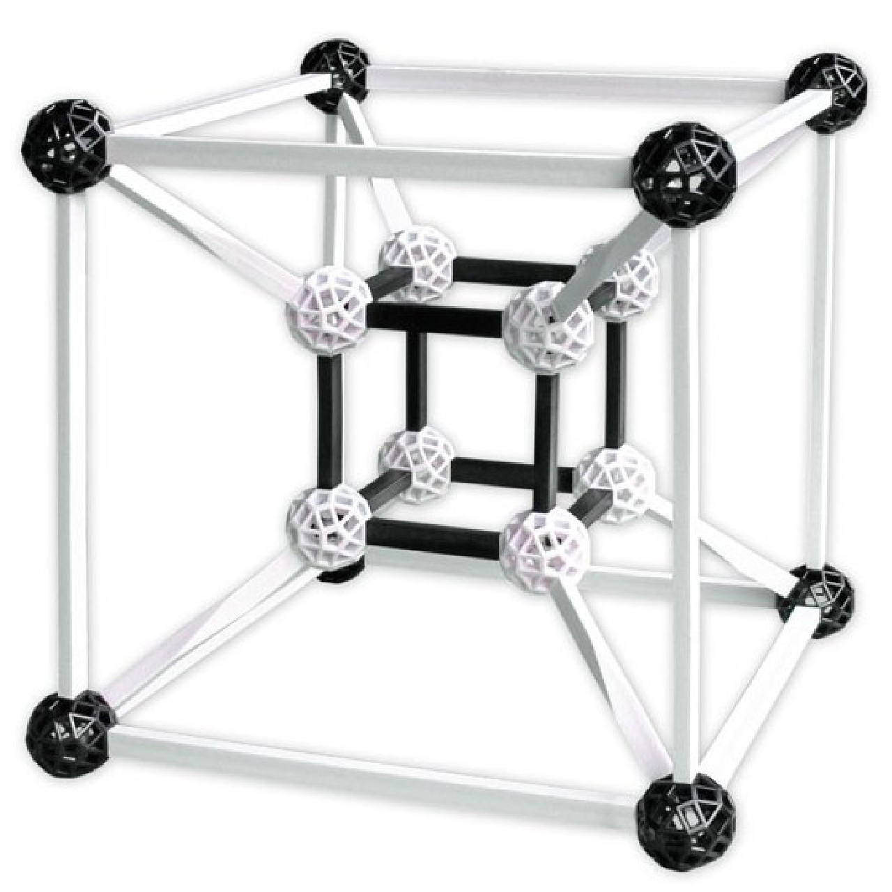 Tudományos modellező készlet - ZomeTool fekete-fehérben - Design 3 - 1