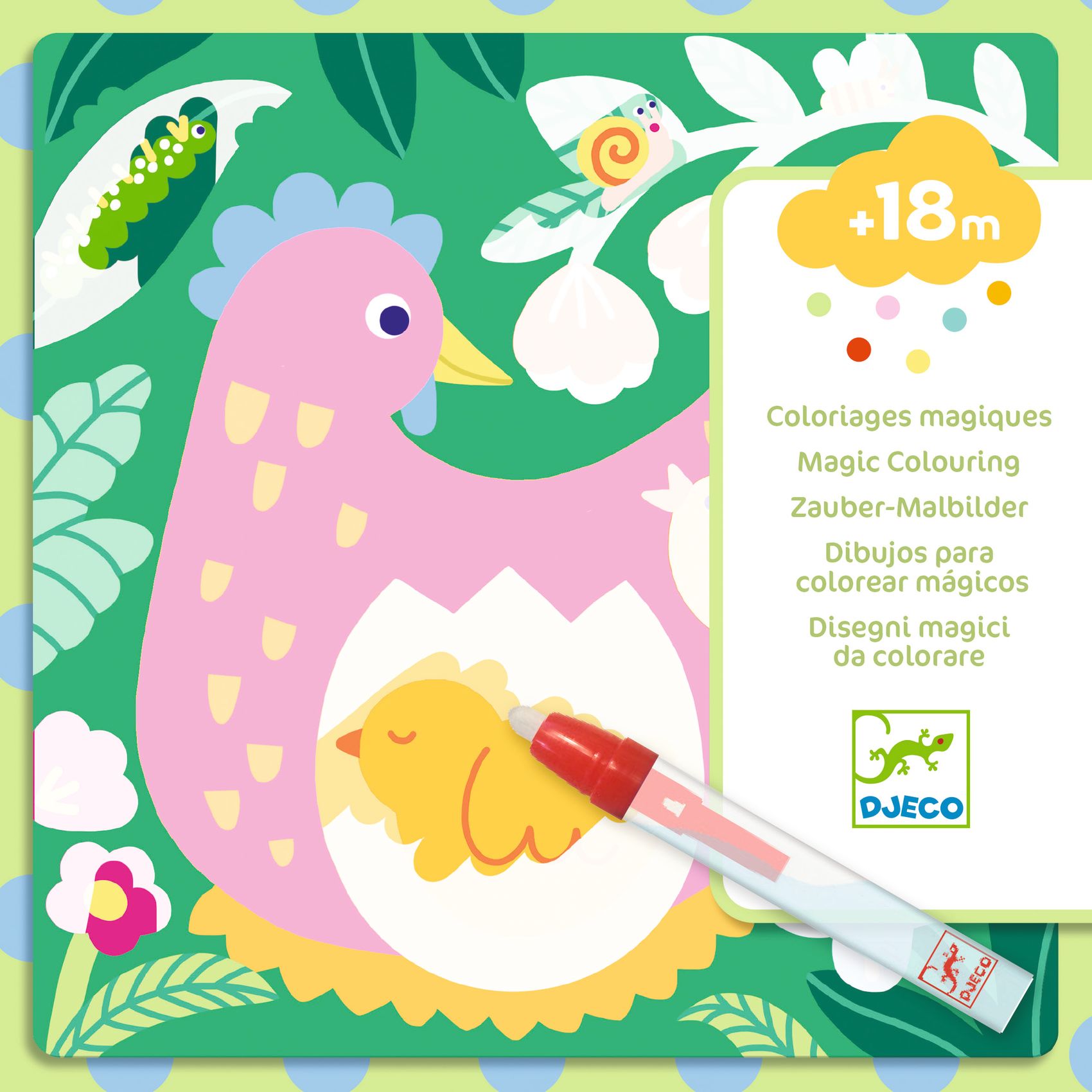 Vízzel színező készlet - Kukucs! Állatbébik a kertben - Peekaboo! Garden Baby Animals - 4