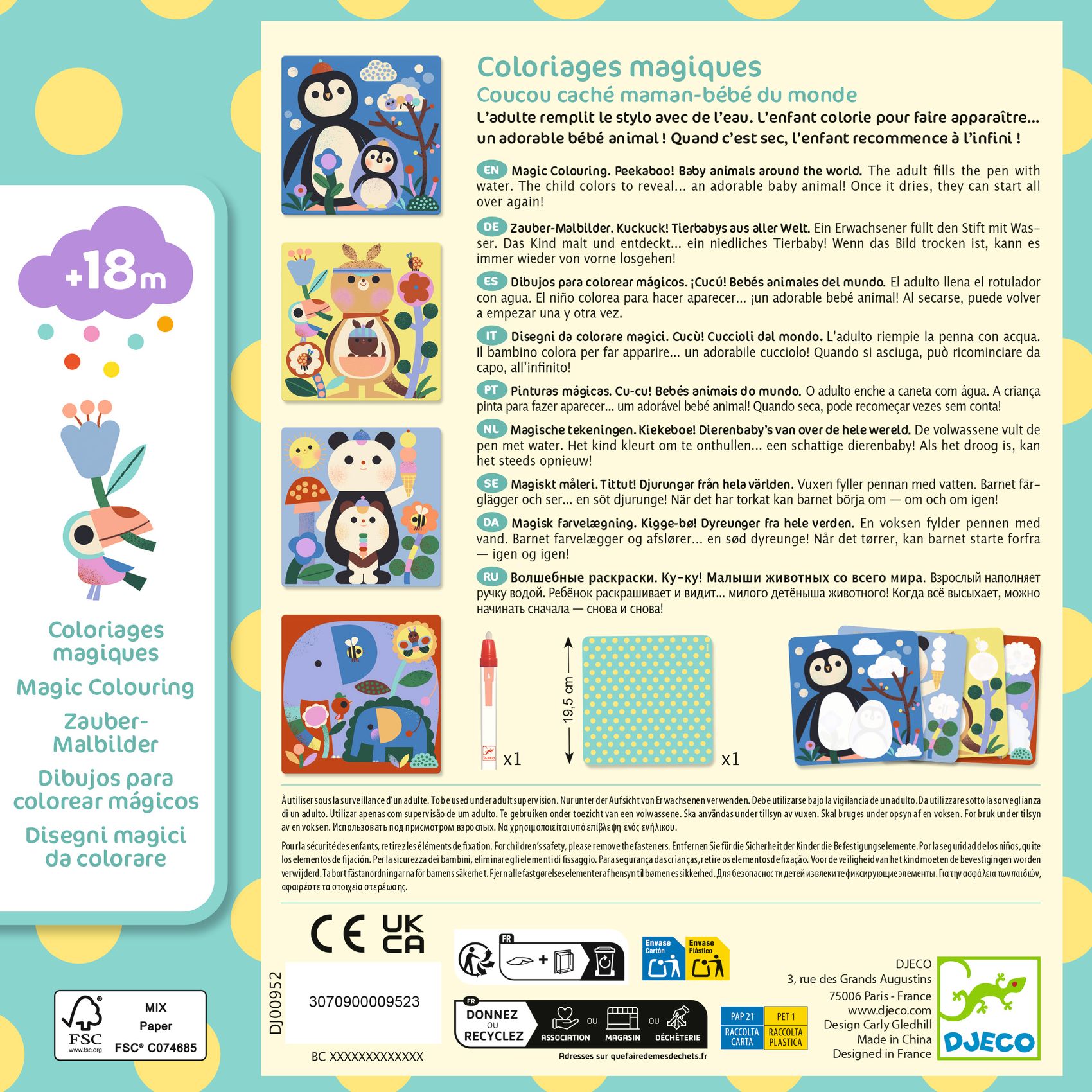 Vízzel színező készlet - Kukucs! Állatbébik a világ tájairól - Peekaboo! Baby animals around the world - 6