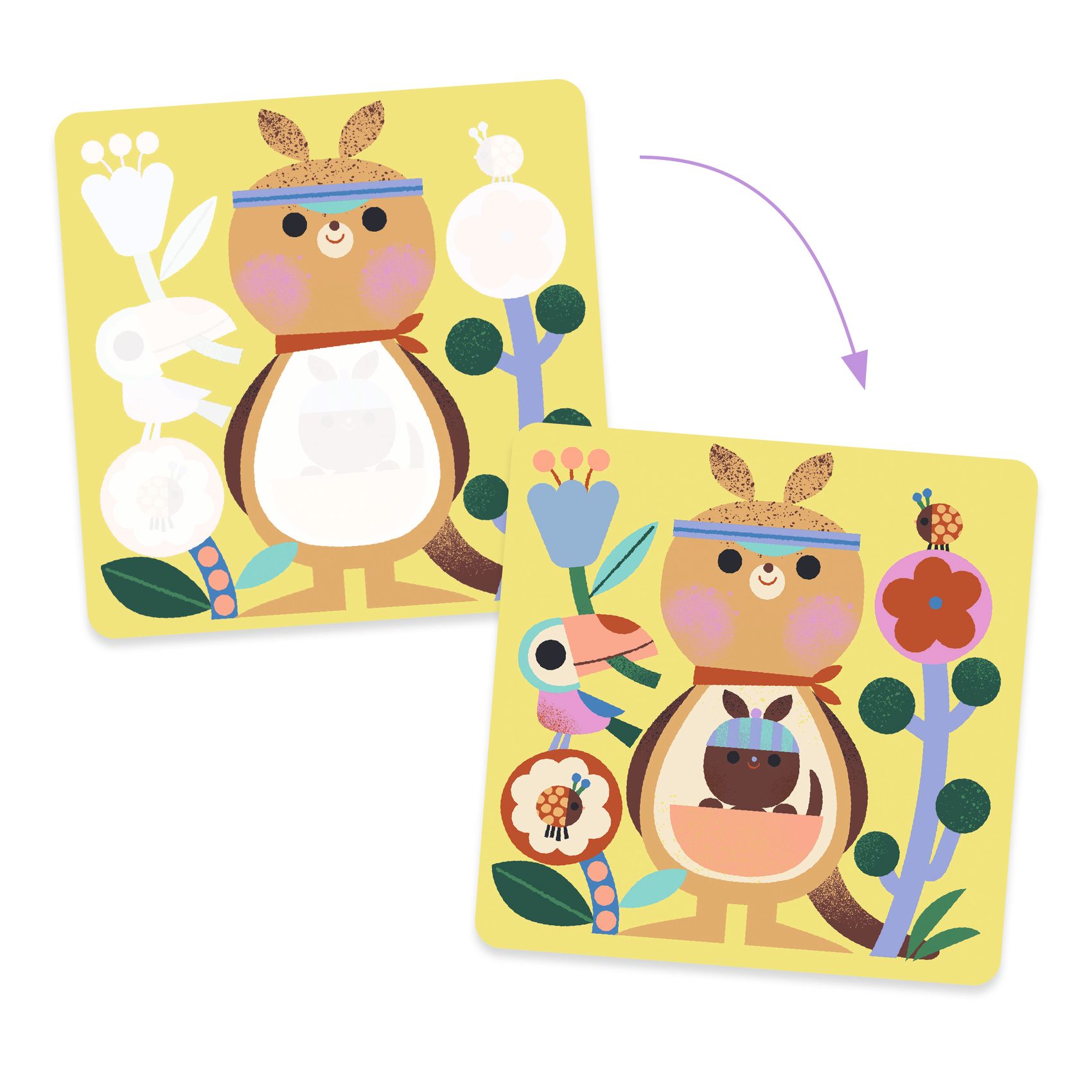 Vízzel színező készlet - Kukucs! Állatbébik a világ tájairól - Peekaboo! Baby animals around the world - 2