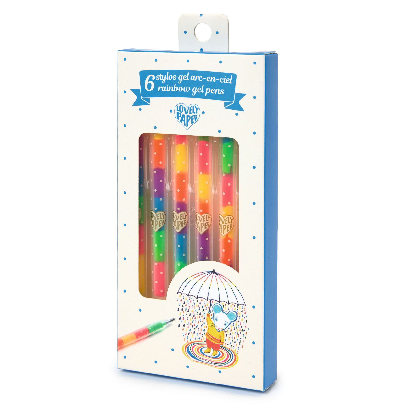 Zselés toll készlet - 6 szivárvány színben - 6 rainbow gel pens - 2